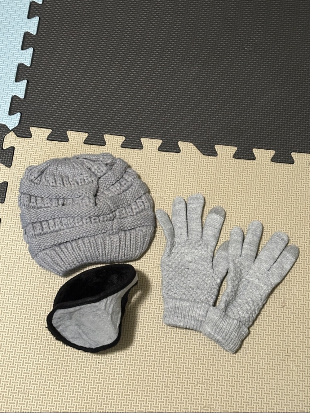 3 Pc Knit Beanie, Ear Muff and Glove Set - Cozy Winter Accessories -Pick Color